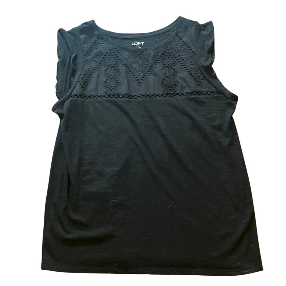 Black Pointelle Ann Taylor Loft Shirt